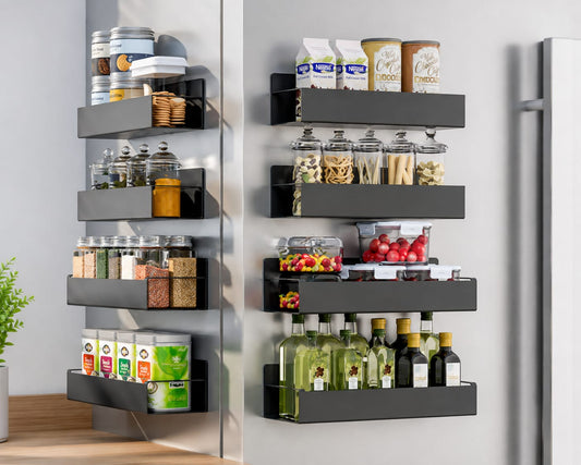 Premium Magnetic Refrigerator Storage Rack | Side Fridge Organizer